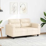 vidaXL Canapé à 2 places Beige 120 cm Tissu microfibre