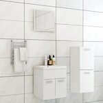 vidaXL Ensemble de meubles de salle de bain Blanc Aggloméré