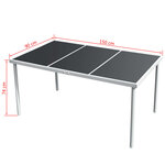 vidaXL Ensemble à manger d'extérieur 7 Pièces Acier Noir