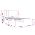vidaXL Cadre de lit métal sans matelas avec tête de lit blanc 75x190cm
