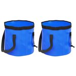 vidaXL Seaux pliables 2 Pièces bleu 30 L PVC