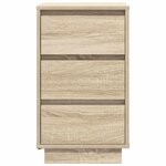 vidaXL Table de chevet avec lumières LED chêne sonoma 38x34x65 cm
