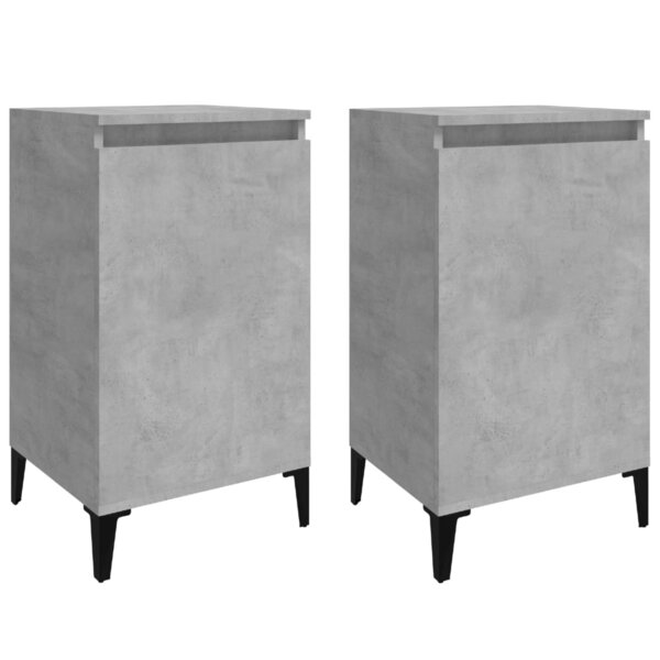 vidaXL Tables de chevet 2 Pièces gris béton 40x35x70 cm bois d'ingénierie