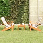 vidaXL Ensemble de salon de jardin Adirondack 3 Pièces bois acacia solide