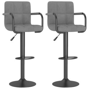 vidaXL Tabourets de bar lot de 2 gris clair velours