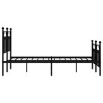 vidaXL Cadre de lit métal sans matelas avec pied de lit noir 140x200cm