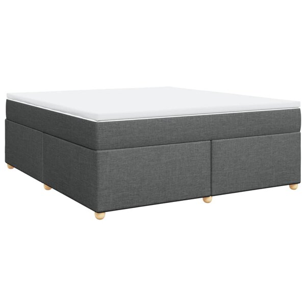 vidaXL Sommier à lattes de lit avec matelas Gris foncé 180x200cm Tissu