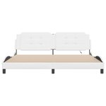 vidaXL Cadre de lit avec lumières LED blanc 200x200 cm similicuir