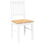 vidaXL Chaises à manger 2 Pièces blanc bois massif caoutchouc