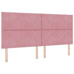 vidaXL Tête de lit Montage mural Géométrique Rose 200 cm Velours