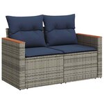 vidaXL Salon de jardin avec coussins 7 Pièces gris résine tressée