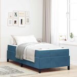 vidaXL Cadre de lit Bleu foncé et blanc 100 x 200 cm Velours
