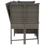 vidaXL Canapé de jardin avec coussins Gris Résine tressée