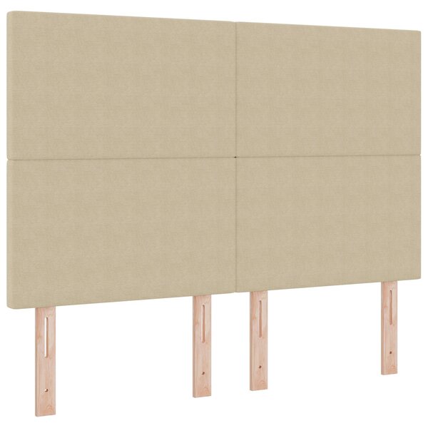 vidaXL Tête de lit LED Vert gris 144 cm Tissu en velours côtelé
