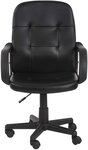 Chaise de bureau pivotante avec hauteur réglable siège ergonomique en synthétique noir fauteuil de bureau pour ordinateur gamer 01_0000082