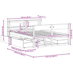 vidaXL Cadre de lit sans matelas cire marron 120x200cm bois pin massif