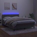 vidaXL Sommier à lattes de lit avec matelas LED Gris clair 140x200 cm