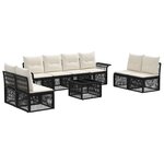 vidaXL Ensemble de canapé de jardin 9 Pièces Noir polyrotin