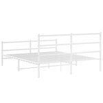 vidaXL Cadre de lit métal sans matelas et pied de lit blanc 150x200 cm