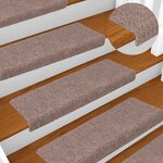vidaXL Tapis de marches d'escalier 10 Pièces crème 65x21x4 cm aiguilleté