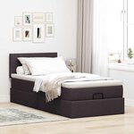 vidaXL Lit ottoman avec matelas marron foncé 100x200 cm tissu