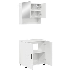 vidaXL Ensemble de mobilier de salle de bain 2 Pièces Blanc brillant