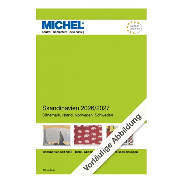 Catalogue de cotation Michel timbres de Scandinavie 2025-2026.