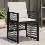 vidaXL Chaises de jardin lot de 4 avec coussins noir résine tressée