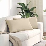 vidaXL Coussins de canapé 2 Pièces Crème 80 x 40 cm tissu