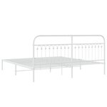 vidaXL Cadre de lit métal sans matelas et tête de lit blanc 200x200 cm