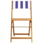 vidaXL Chaises de bistrot lot de 2 bleu/blanc bois acacia massif tissu