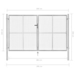 vidaXL Porte de jardin Acier galvanisé 306x200 cm Argenté