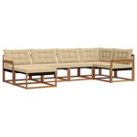 vidaXL Ensemble de canapés d'extérieur 6 Pièces Naturel et Beige