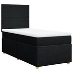 vidaXL Sommier à lattes de lit et matelas Noir 80x200 cm Tissu