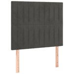 vidaXL Sommier à lattes de lit matelas LED Gris foncé 90x190cm Velours