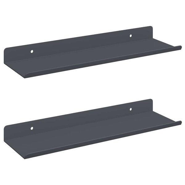 vidaXL Étagère flottante 2 pc Anthracite 30 x 9 x 2 5 cm Acier
