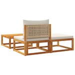 vidaXL Salon de jardin avec coussins 3 Pièces bois massif d'acacia