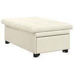 vidaXL Canapé-lit 3-en-1 en velours crème