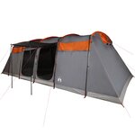 vidaXL Tente familiale tunnel 8 personnes gris et orange imperméable