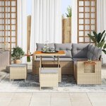 vidaXL Ensemble de canapé de jardin 9 Pièces Beige et Gris clair