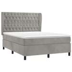 vidaXL Sommier à lattes de lit et matelas Gris clair 140x190cm Velours