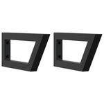 vidaXL Supports d'étagères pour lavabo 2 Pièces noir trapèze acier
