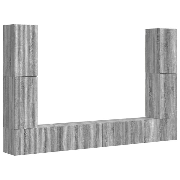 vidaXL Ensemble meuble TV 8 Pièces Gris Sonoma Bois d'ingénierie
