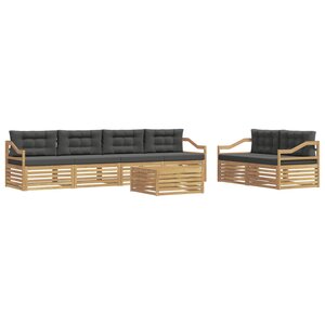 vidaXL Ensemble de canapés d'extérieur 7 pc Blanc et anthracite