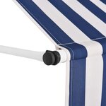 vidaXL Auvent rétractable manuel 100 cm Rayures bleues et blanches