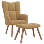 vidaXL Chaise de relaxation avec repose-pied Marron Velours
