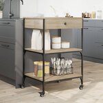vidaXL Chariot de cuisine chêne sonoma 60x48x89 5 cm bois d'ingénierie