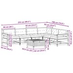 vidaXL Salon de jardin 7 Pièces avec coussins blanc bois de pin massif