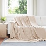 vidaXL Jeté Beige 220 x 240 cm Toison
