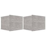 vidaXL Tables de chevet 2 Pièces Gris béton 40x30x30 cm Bois ingénierie